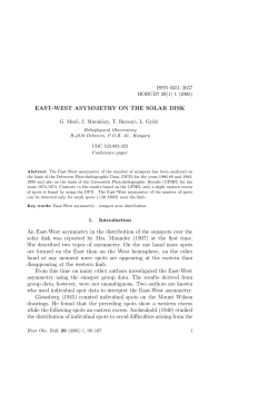 EAST-WEST ASYMMETRY ON THE SOLAR DISK An East
