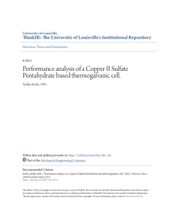 Performance analysis of a Copper II Sulfate Pentahydrate