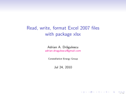 Read, write, format Excel 2007 files with package xlsx