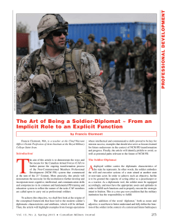 The Art of Being a Soldier-Diplomat ~ From an Implicit Role to an