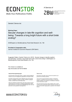Secular Changes in Late-life Cognition and Well-being
