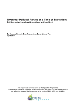 Myanmar Political Parties at a Time of Transition