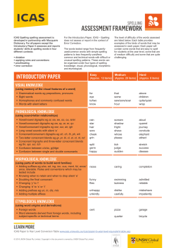 ICAS Spelling Assessment Framework