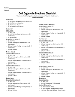 Cell Organelle Brochure Checklist