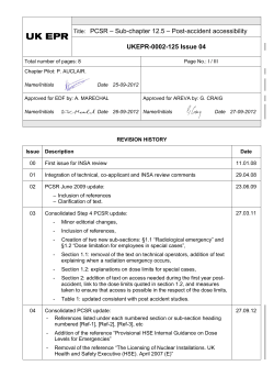 Sub-Chapter 12.5 - Post accident accessibility