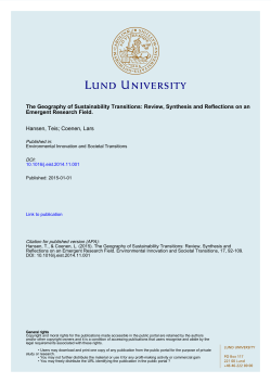 The Geography of Sustainability Transitions