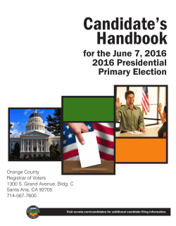 Candidate`s Handbook - Orange County Registrar of Voters