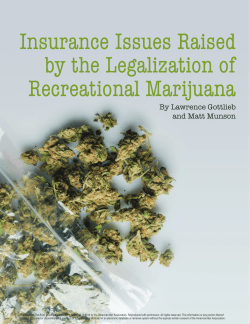 Insurance Issues Raised by the Legalization of Recreational