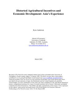 Distorted Agricultural Incentives and Economic Development: Asia`s