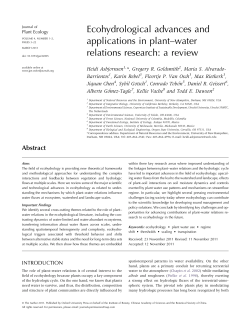 Ecohydrological advances and applications in