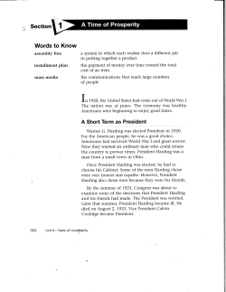 Chapter 18 Section 1 - A Time of Prosperity