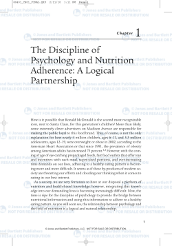 The Discipline of Psychology and Nutrition Adherence: A Logical