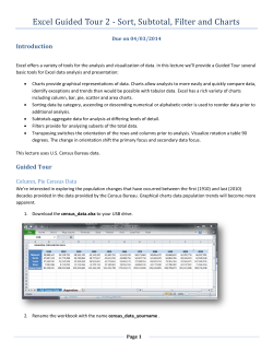 Excel Guided Tour 2 - Sort, Subtotal, Filter and Charts