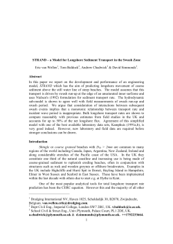1 STRAND &ndash; a Model for Longshore Sediment Transport in the