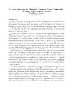 Expert Systems for Natural Disaster Event Extraction