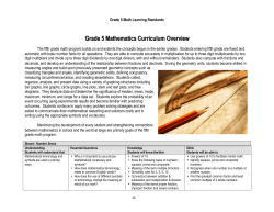 Grade 5 Mathematics Curriculum Overview