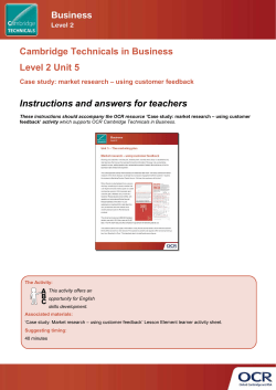 OCR Cambridge Technicals in Business Lesson Element