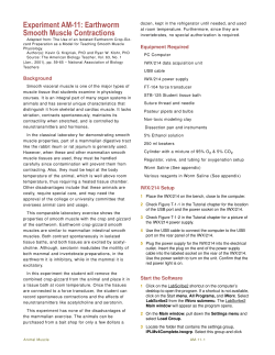 Experiment AM-11: Earthworm Smooth Muscle Contractions