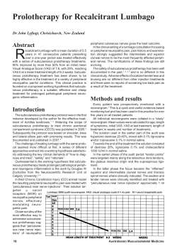 Prolotherapy for Recalcitrant Lumbago