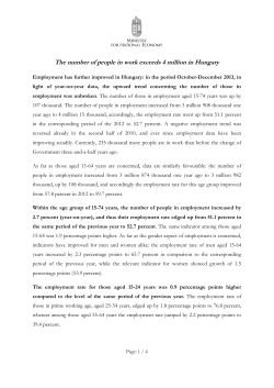 The number of people in work exceeds 4 million in Hungary