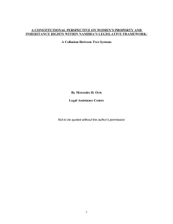 A constitutional perspective on women`s property and inheritance