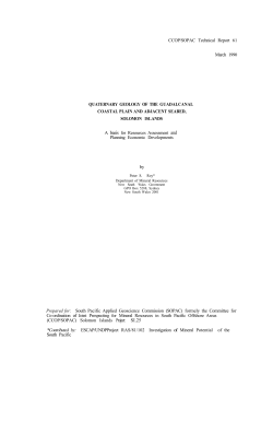 Quaternary geology of the Guadalcanal, coastal plain and adjacent