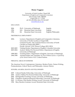 Henry Veggian - English (UNC-CH) - UNC