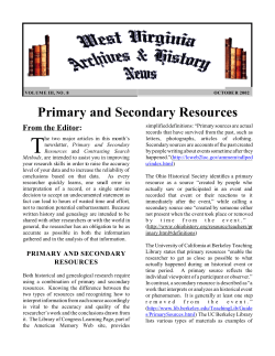 Primary and Secondary Resources