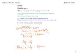 Section 2.3: Deductive Reasoning