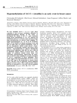Hypermethylation of 14-3-3 &sigma; (stratifin) is an early event in