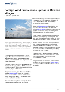 Foreign wind farms cause uproar in Mexican villages