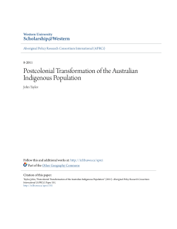 Postcolonial Transformation of the Australian Indigenous Population
