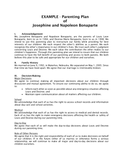 EXAMPLE - Parenting Plan of Josephine and Napoleon Bonaparte