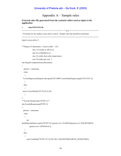Appendix A &ndash; Sample rules