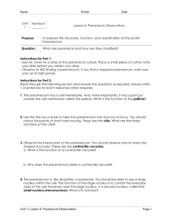 H34-Paramecium Observations