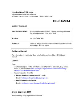 Housing Benefit subsidy circulars 2014