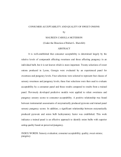 CONSUMER ACCEPTABILITY AND QUALITY OF SWEET ONIONS