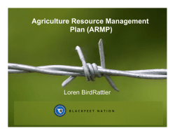 Agriculture Resource Management Plan