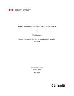 PROPOSED RISK MANAGEMENT APPROACH for Naphthalene
