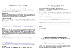 Bankers Order Form and Gift Aid declaration