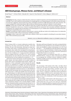 ABO blood groups, Rhesus factor, and Beh&ccedil;et`s disease