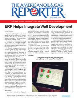 ERP Helps Integrate Well Development