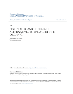 beyond organic: defining alternatives to usda certified organic