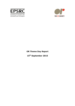 Operational Research Theme Day report