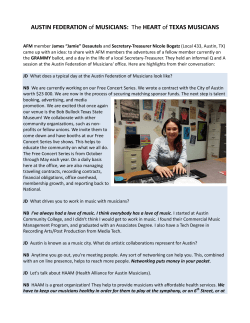 AUSTIN FEDERATION of MUSICIANS: The HEART of TEXAS