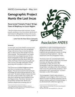 Genographic Project Hunts the Last Incas
