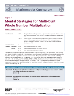 Mental Strategies for Multi-Digit Whole Number Multiplication