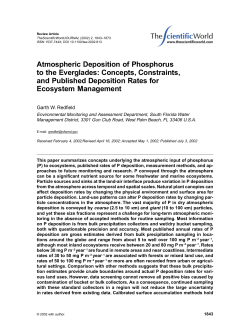Atmospheric Deposition of Phosphorus to the Everglades
