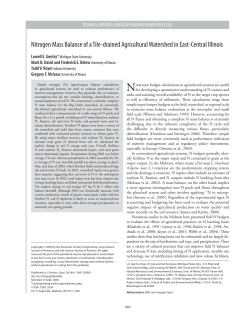 Nitrogen Mass Balance of a Tile-drained Agricultural Watershed in