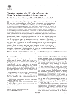Trajectory prediction using HF radar surface currents: Monte Carlo